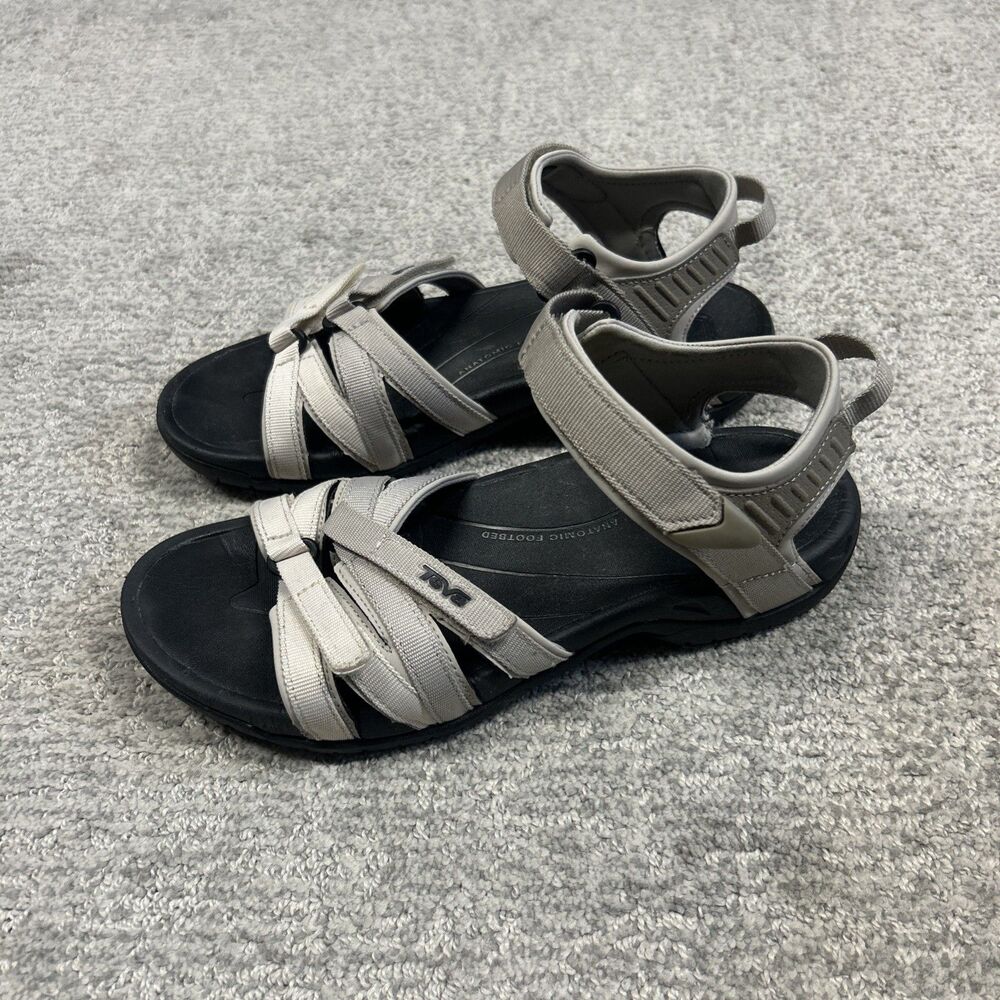 Teva Tirra Sandals Womens 8 Gray Shock Pad Strappy Water Hiking